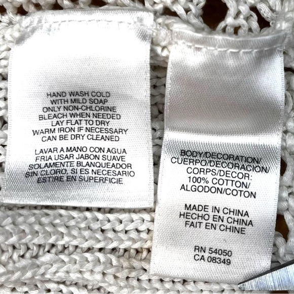 Crochet Cardigan with Floral Appliqué Detail in White - Picture 14 of 14